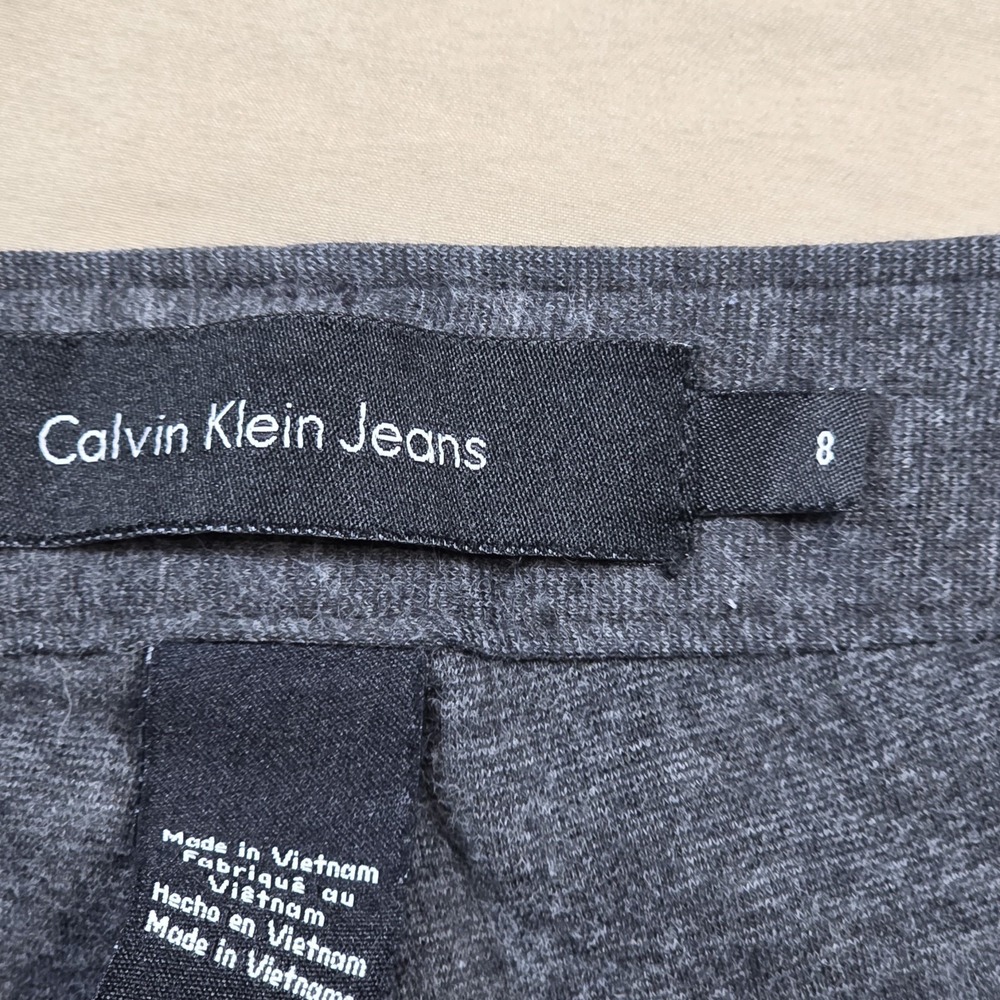 Calvin Klein Jeans Womens 8 Heather Gray Stretch Pants Slim Leg Work Office - Picture 4 of 15